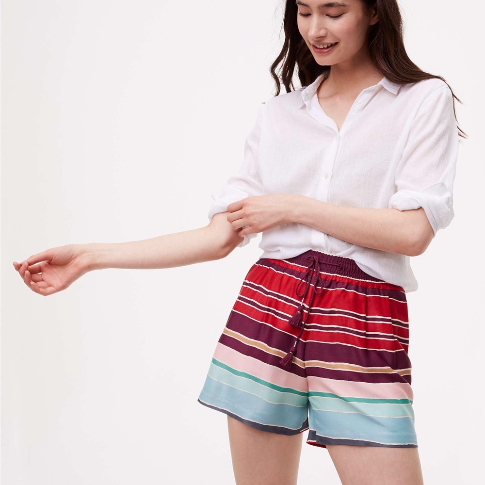 NWOT Loft Cabana Relaxed Striped Drawstring Shorts